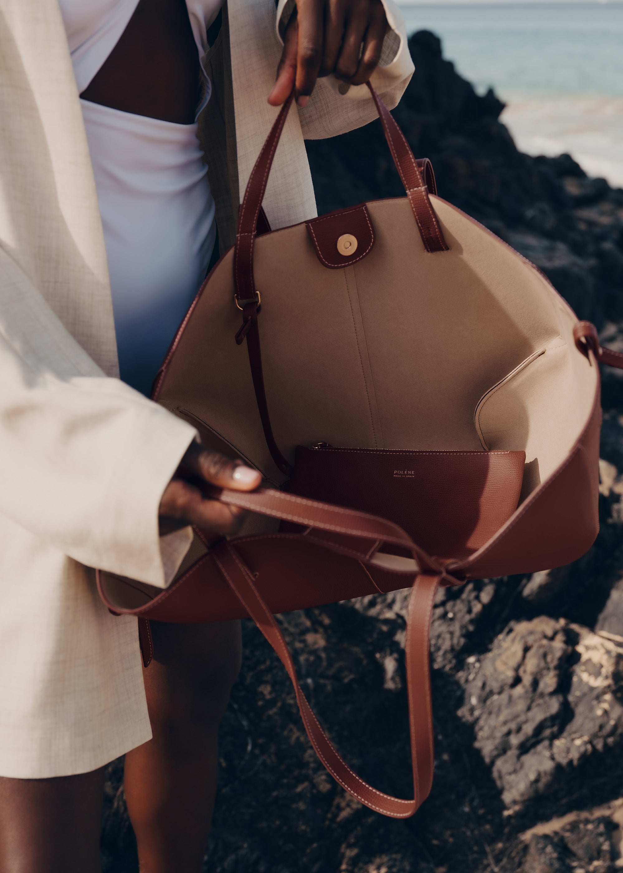 Polene Cyme Textured Cognac