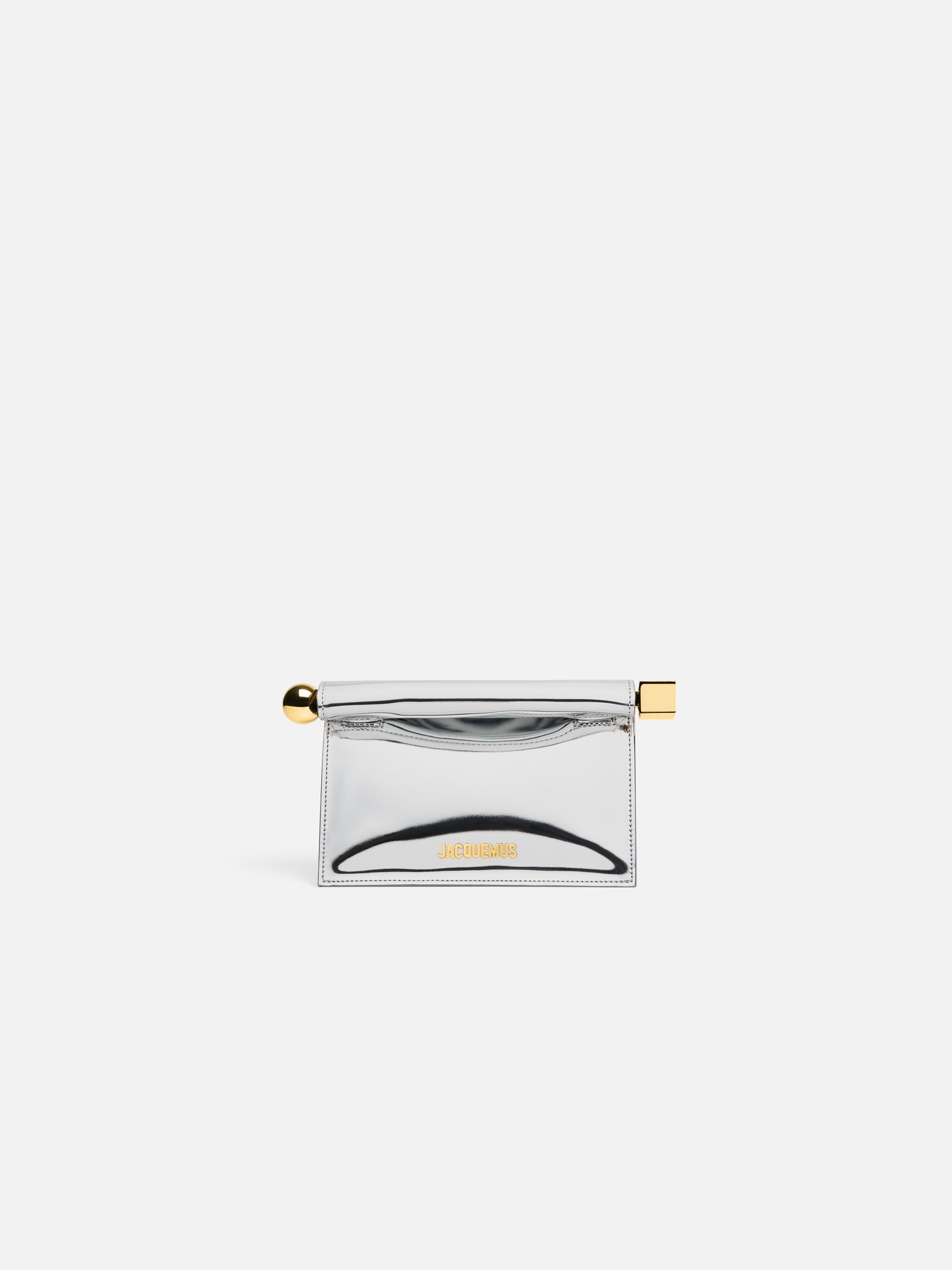 Jacquemus The Small Rond CarreClutch Mini Take-Away Pouch Bag Silver