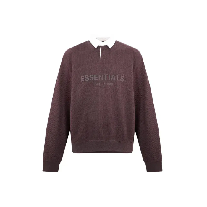 Essentials- Fear of God Pullover Polo Tee "Plum"