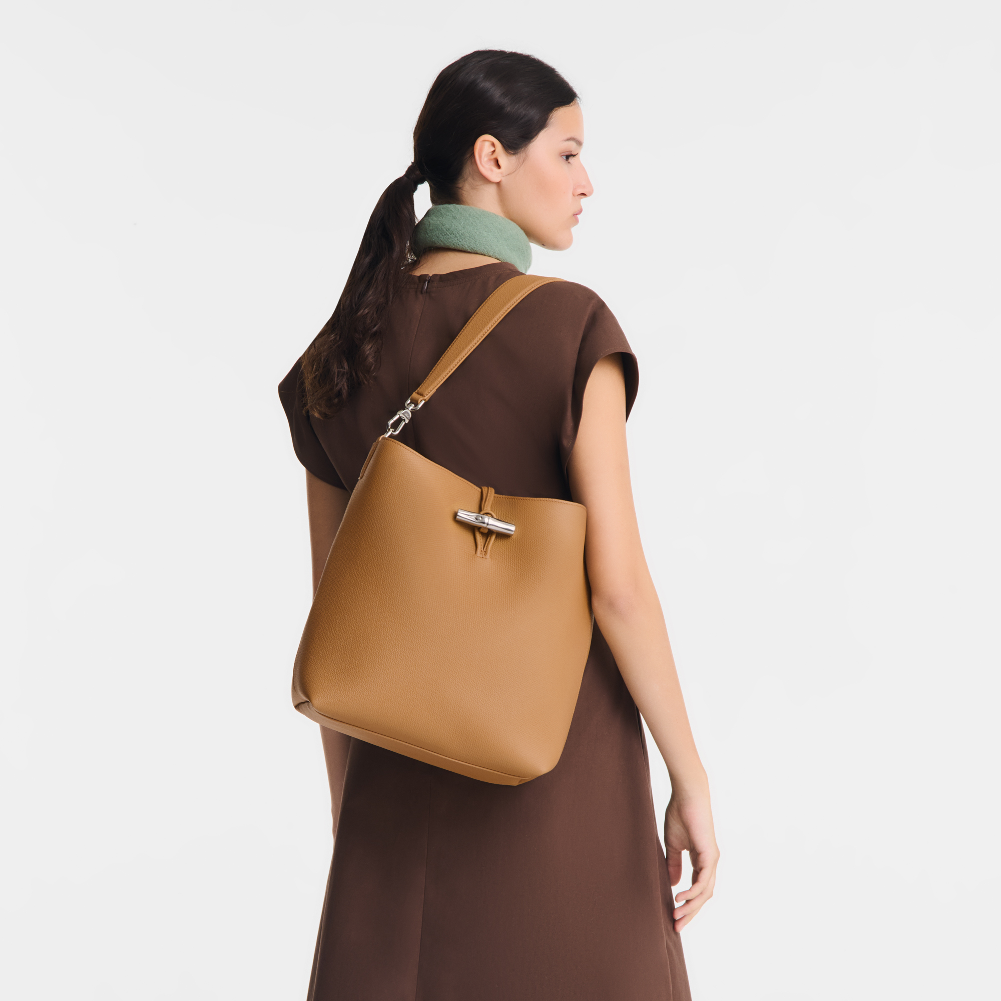 Longchamp Le Roseau M Hobo bag Walnut