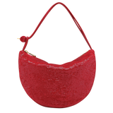Longchamp Le Roseau Clutch Red