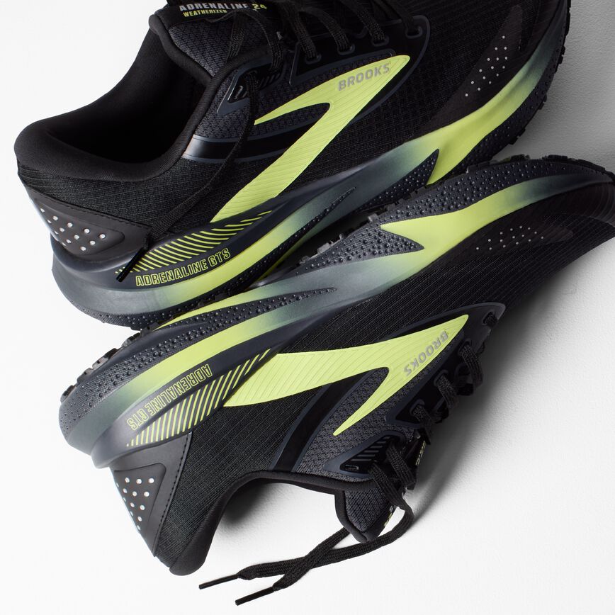 Brooks Adrenaline GTS 24 Weatherized Black/Ebony/New Yellow