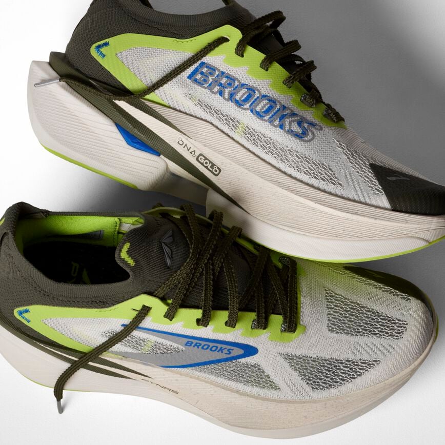 Brooks PYNRS x Hyperion Max 3 Blanc/Acid Lime/Blue (Women's)
