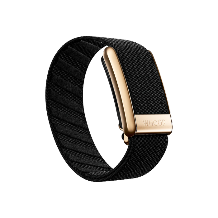 Whoop 4.0 Onyx with Rose Gold Superknit Band