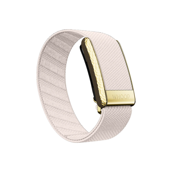 Whoop 4.0 Champagne with Hammered Gold Superknit Band