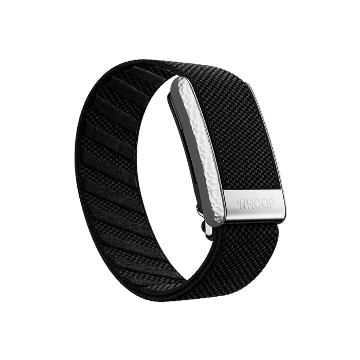 Whoop 4.0 Onyx with Hammered Platinum Superknit Band