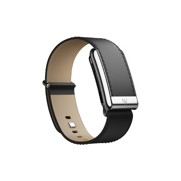 Whoop 5.0 Leatherluxe Straight Black/Cream with Titanium Band (12 Month Subscription Included)