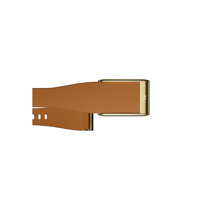 Whoop 5.0 Leatherluxe Tapered Camel with Gold Band (12 Month Subscription Included)