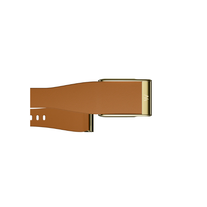 Whoop MG Leatherluxe Tapered Camel with Gold Band (12 Month Subscription Included)