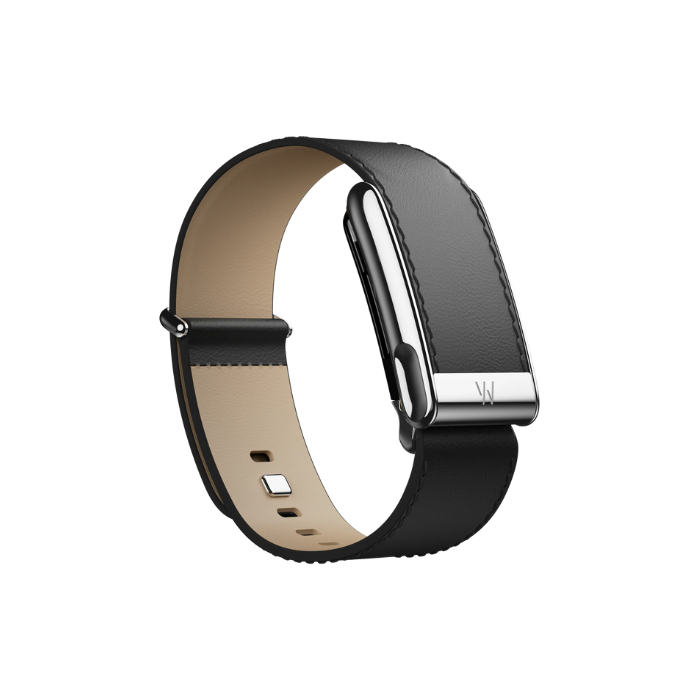 Whoop MG Leatherluxe Straight Black/Cream with Titanium Band (12 Month Subscription Included)