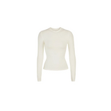 Skims Cotton Jersey Long Sleeve T-Shirt Bone