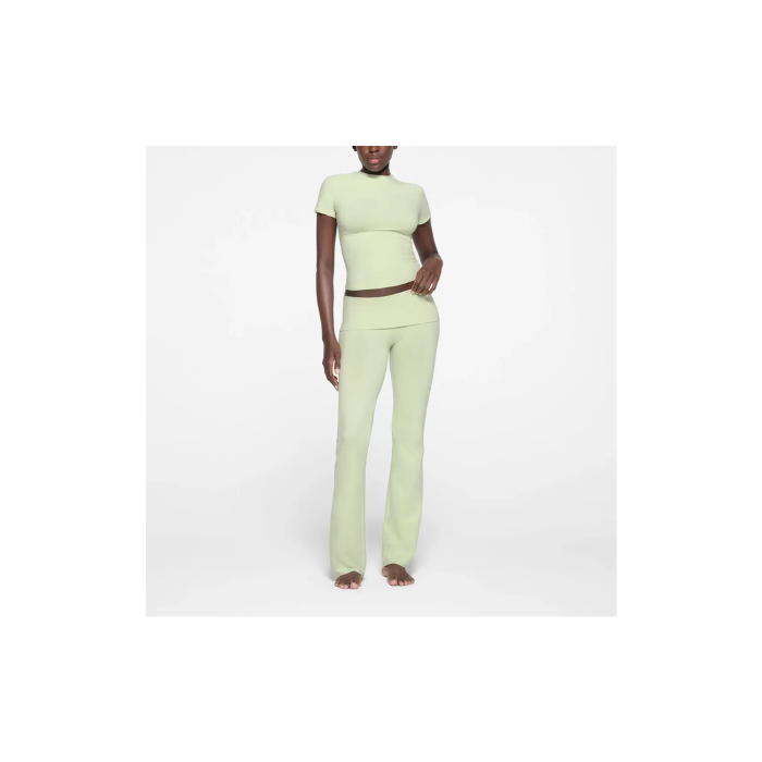 Skims Cotton Jersey Foldover Pant Pistachio