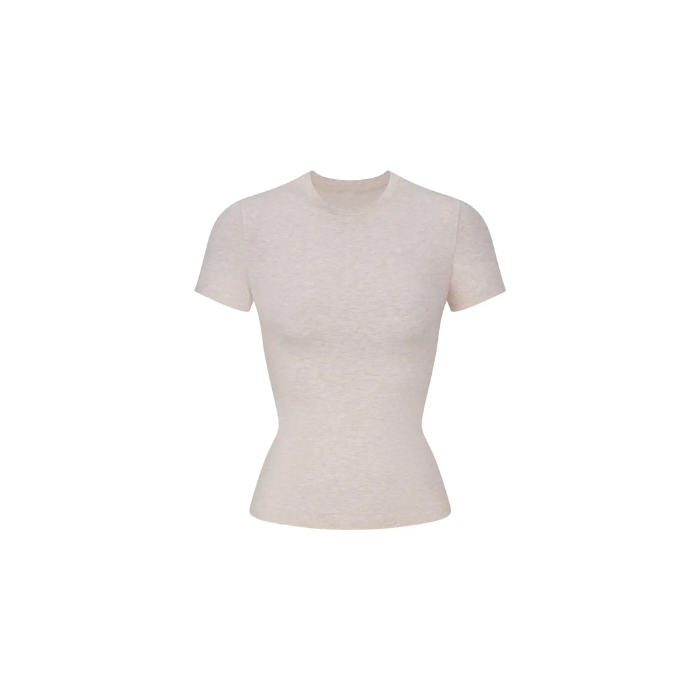 Skims Cotton Jersey T-shirt Heather Oatmeal