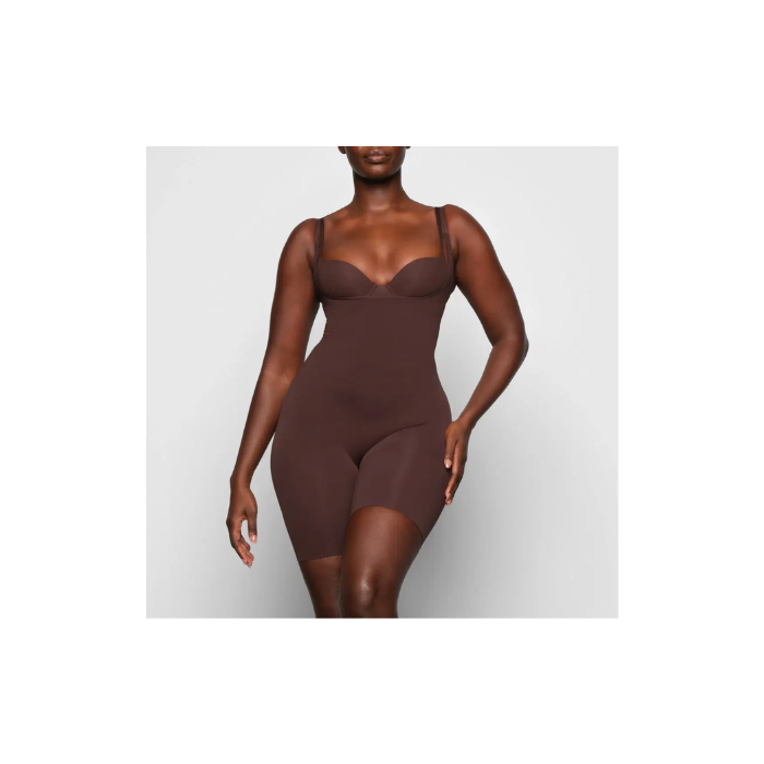 Skims Seamless Sculpt Open Bust Bodysuit Cocoa