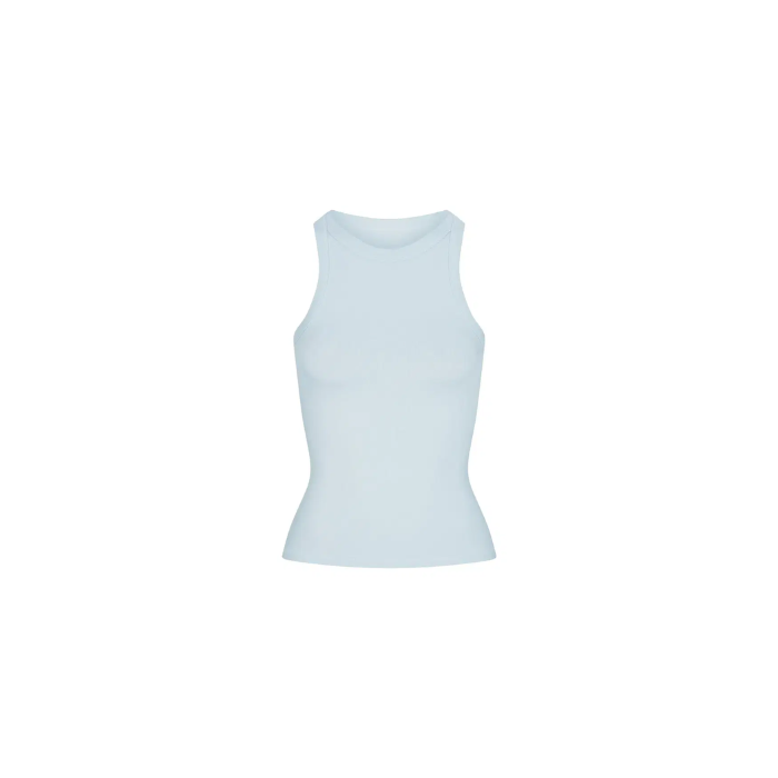 Skims Cotton Jersey Crew Neck Tank Opal