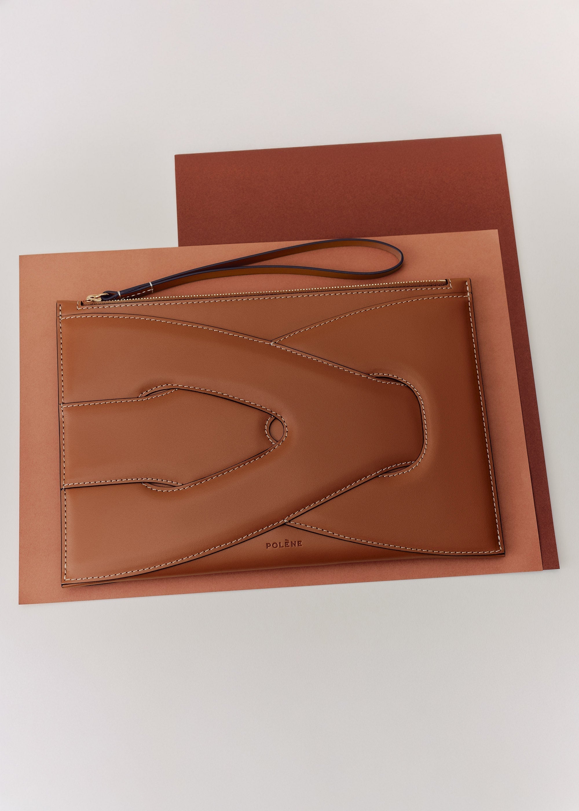 Polene Nodde Pouch Cognac
