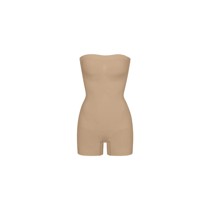 Skims Seamless Sculpt Strapless Shortie Bodysuit Clay