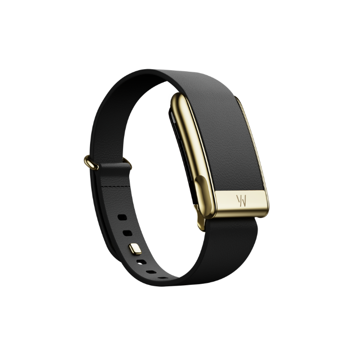 Whoop MG Leatherluxe Tapered Black with Gold Band (12 Month Life Subscription Included)