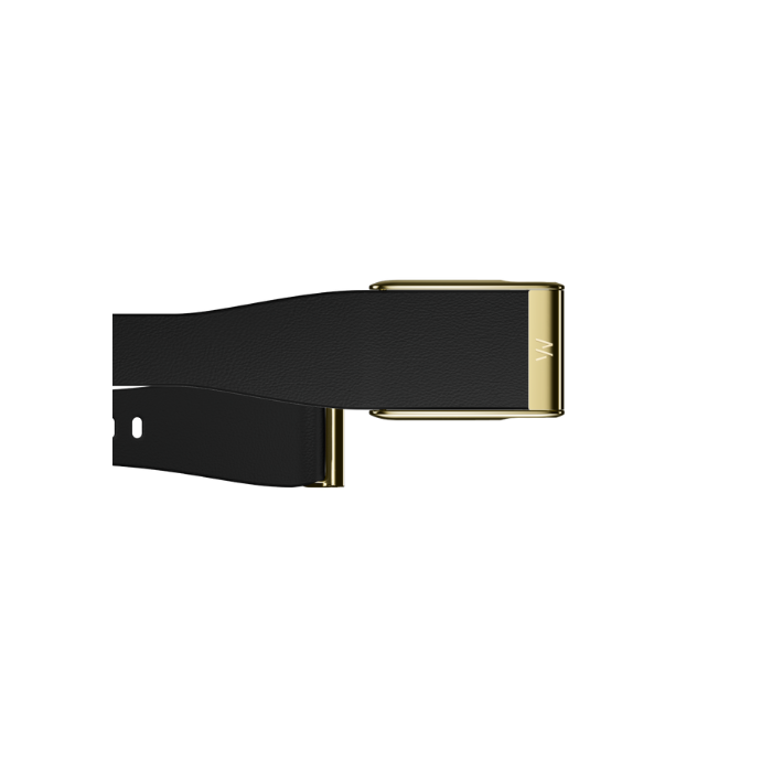 Whoop MG Leatherluxe Tapered Black with Gold Band (12 Month Life Subscription Included)