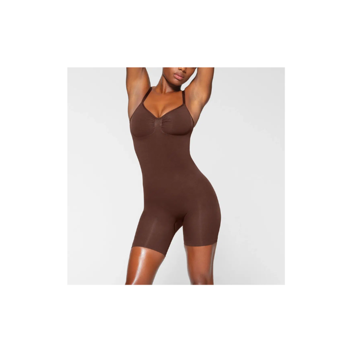 Skims Seamless Sculpt Mid Thigh Bodysuit Cocoa