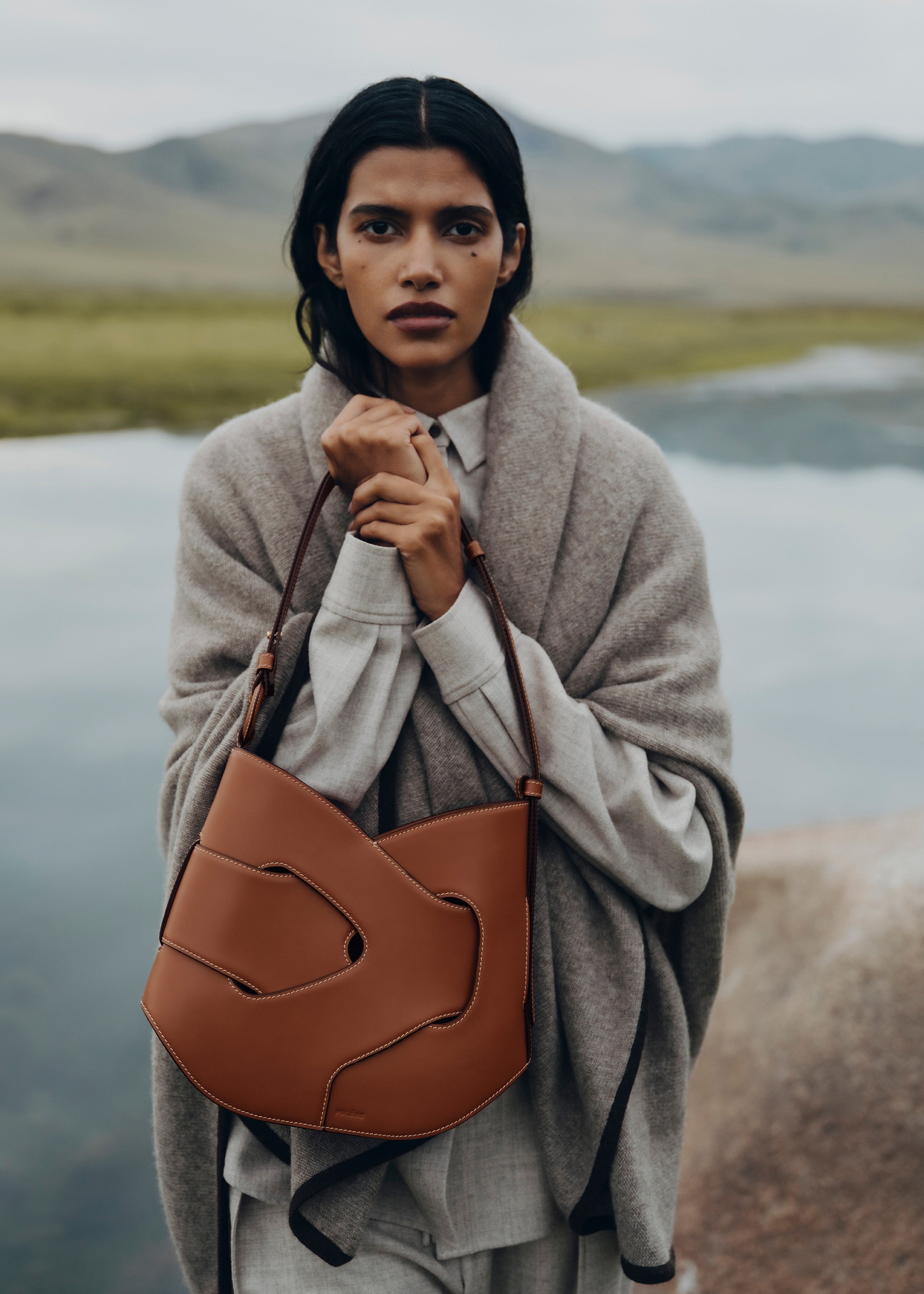 Polene Nodde Hobo Smooth Cognac