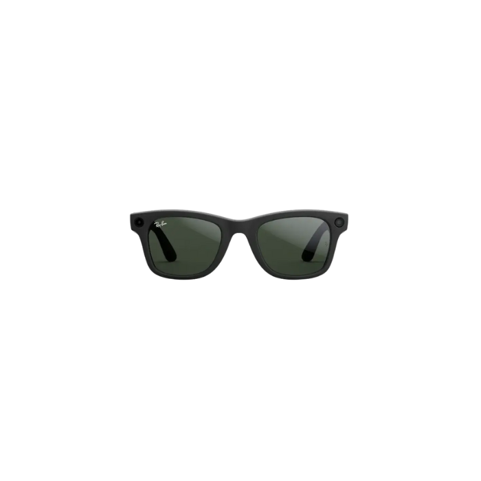 Ray Ban Meta Wayfarer Matte Black Frame Transition Clear/Green Lenses
