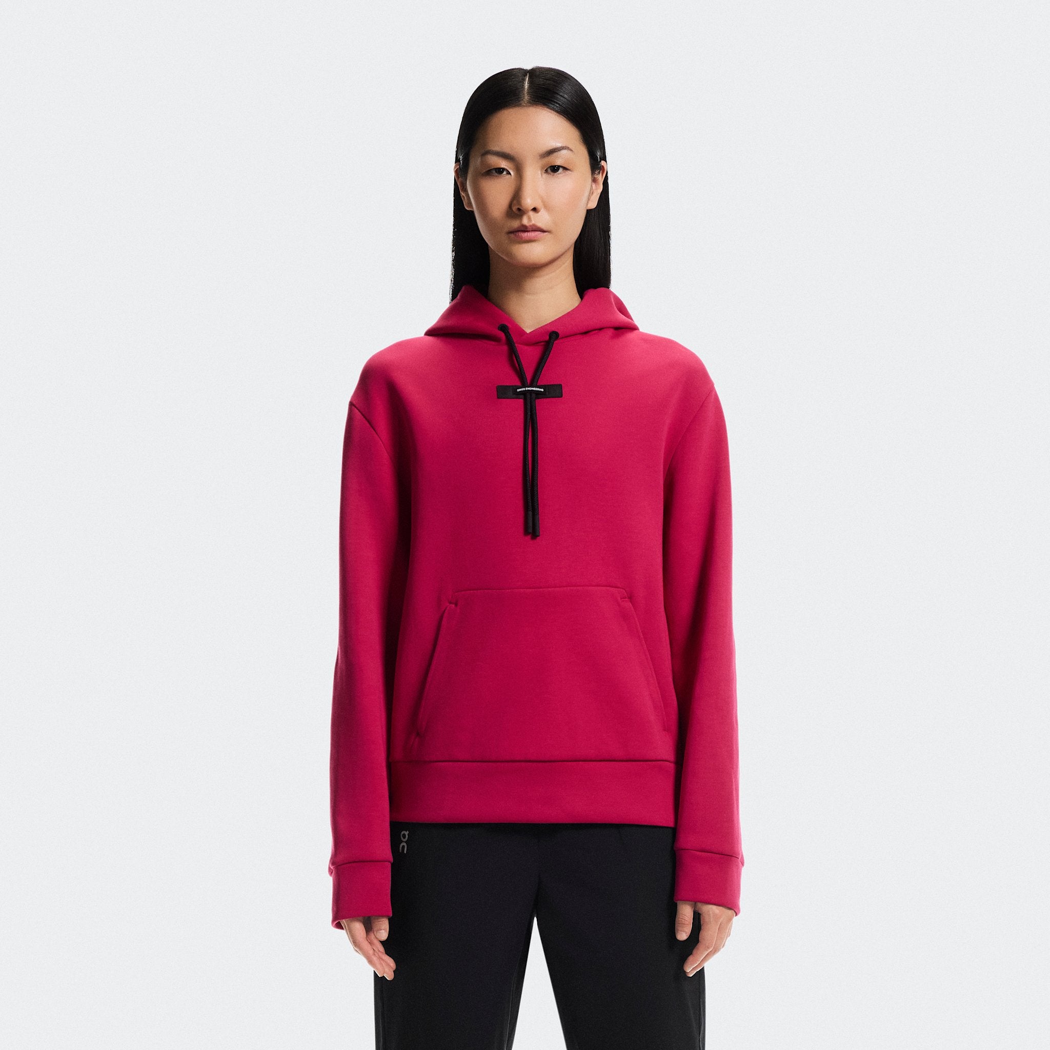 On Focus Tech Hoodie Grenadine