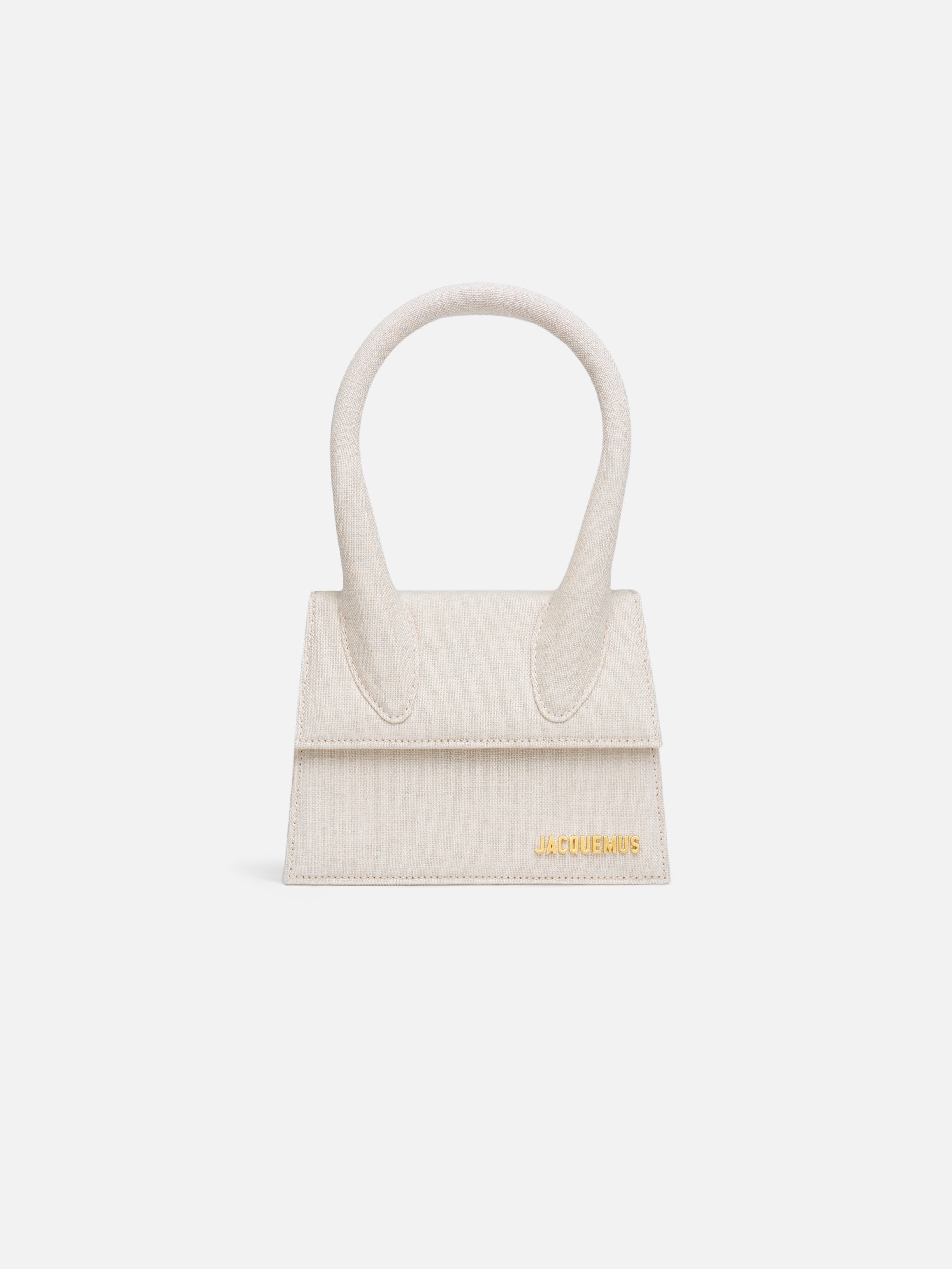 Jacquemus The Medium Chiquito Linen Structured Bag Light Greige