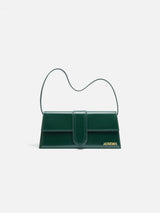 Jacquemus The Long Bambino Glazed Leather Structured Shoulder Bag Dark Green