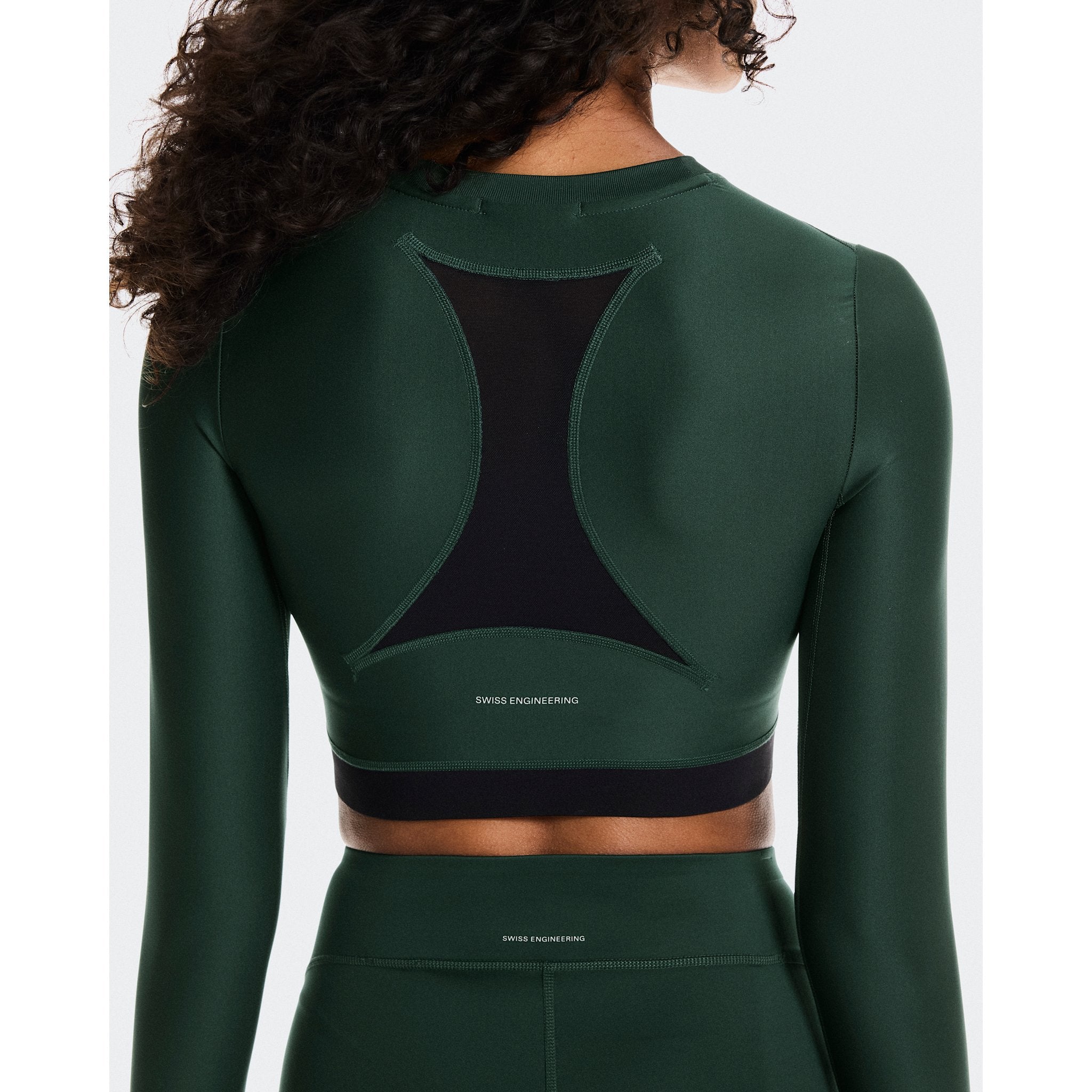 On Train Long Sleeve Crop Obsidian