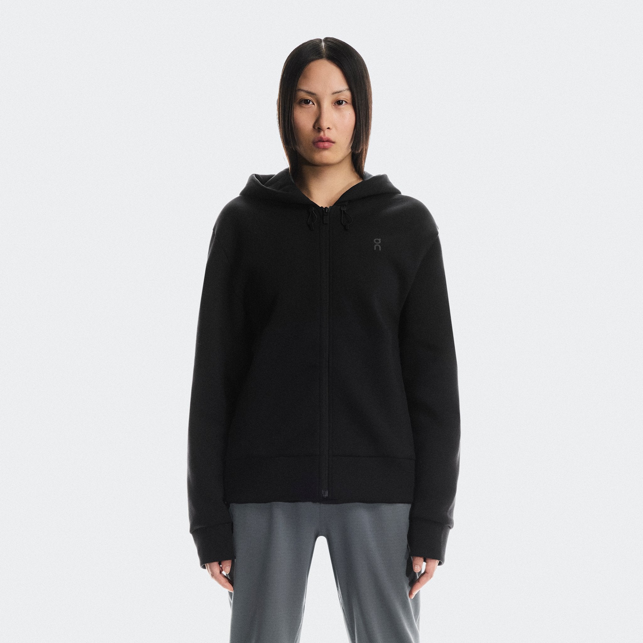 On Focus Tech Zip Hoodie Black