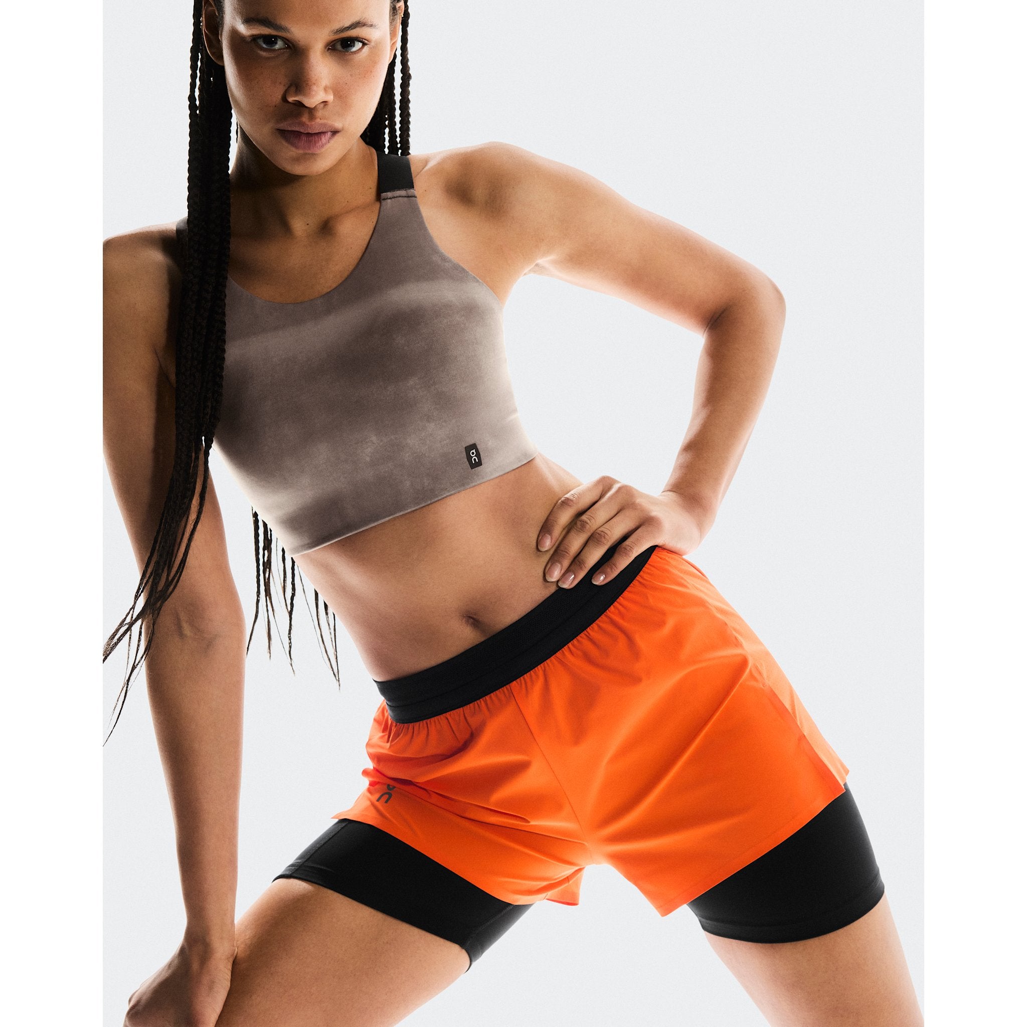 On 3" Performance 2/1 Shorts Flame | Black