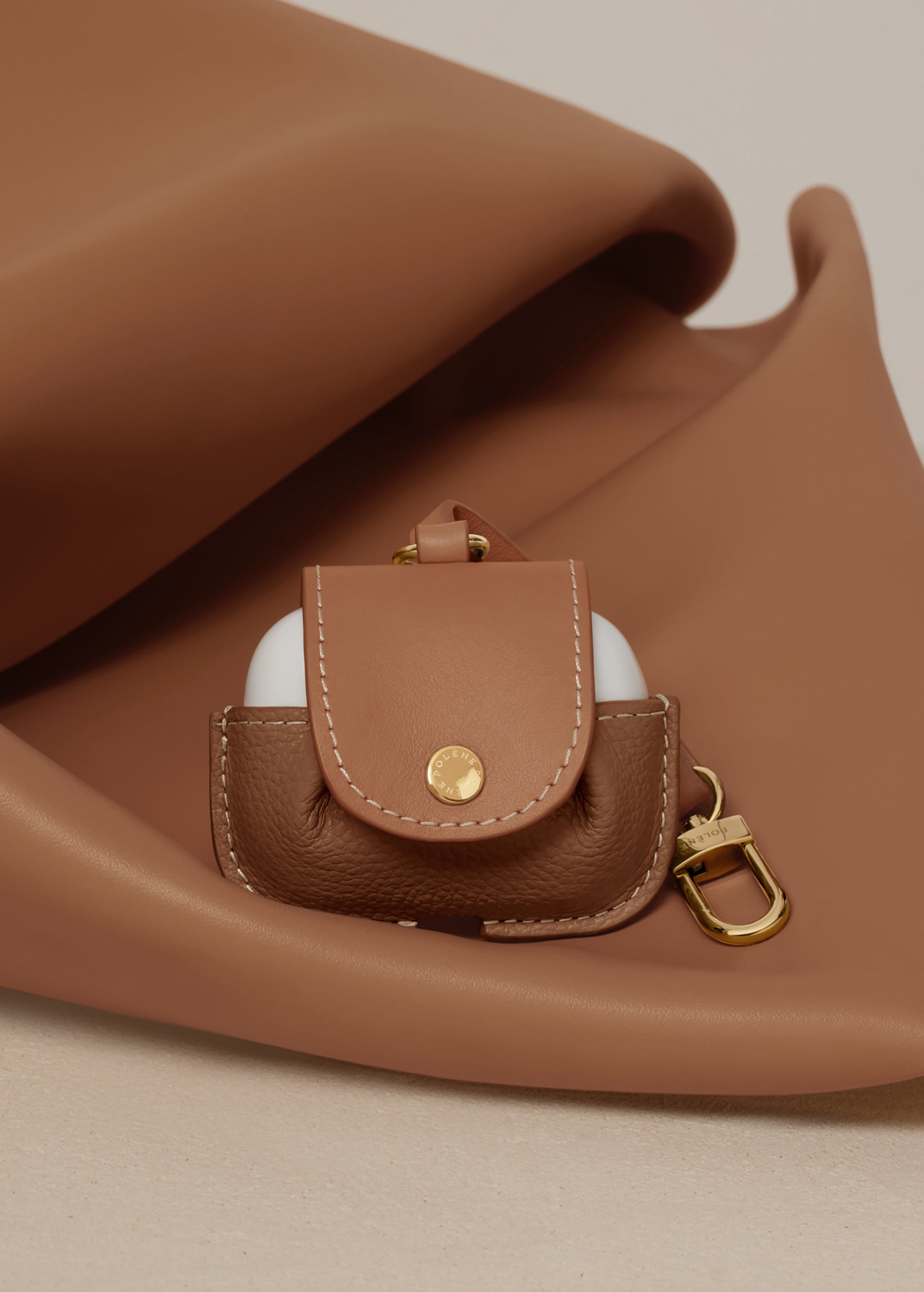 Polene Airpods case Duo Camel
