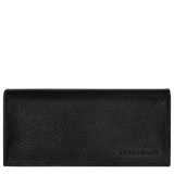 Longchamp Le Foulonné Long continental wallet Black
