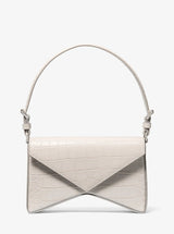 Michael Kors Manhatta Medium Crocodile Embossed Leather Bag Oyster