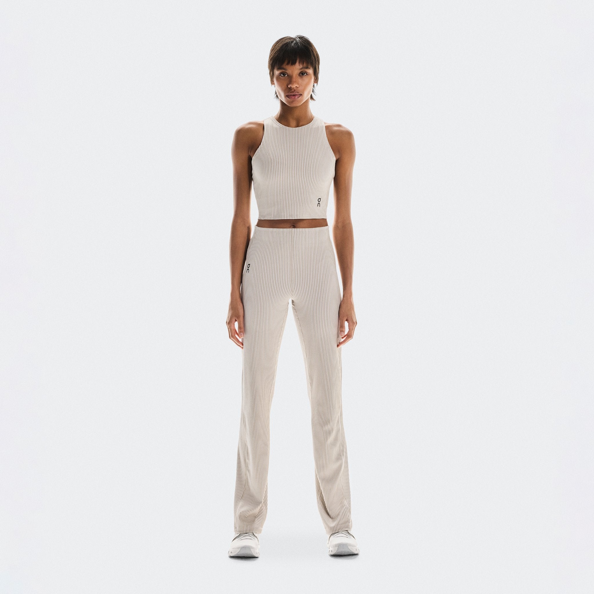 On All-Day Ribbed Pants Desert | White
