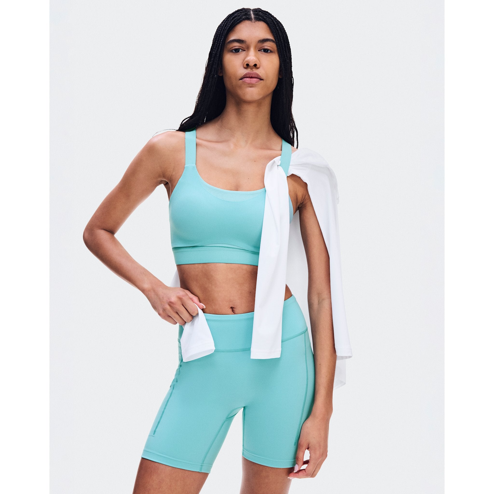 On Performance Tights Short Aquamarine