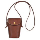 Longchamp Épure Phone case with leather lace Brown