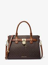 Michael Kors Hamilton Medium Logo Satchel Brown