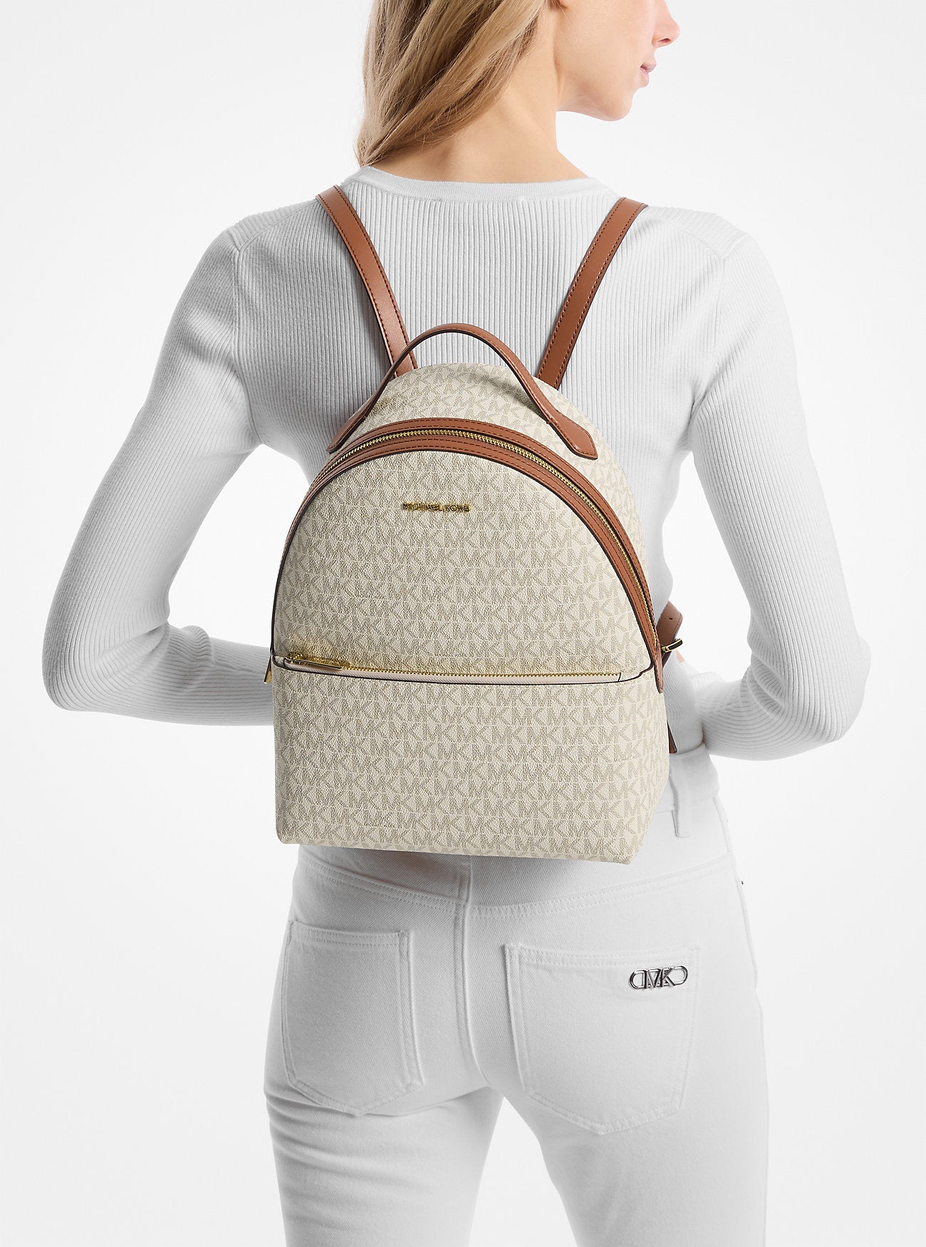 Sheila Medium Logo Backpack Vanilla Vanilla
