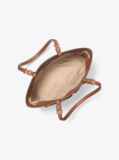 Jet Set Medium Logo Pocket Tote Bag Vanilla Vanilla