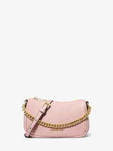 Michael Kors Carmela Small Pebbled Leather Convertible Crossbody Bag Powder Blush