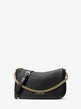 Michael Kors Carmela Medium Pebbled Leather Convertible Crossbody Bag Black