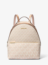 Michael Kors Sheila Medium Two-Tone Signature Logo Backpack Rose Gold