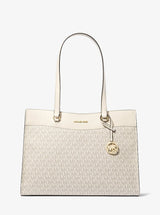 Michael Kors Jet Set Large Signature Logo Tote Bag Lt Crm Multi