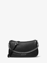 Michael Kors Carmela Medium Pebbled Leather Crossbody Bag Black