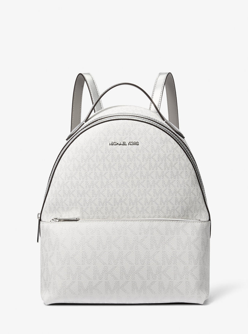 Sheila Medium Logo Backpack Silver Silver
