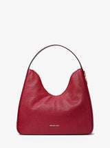 Michael Kors Nayla Medium Pebbled Leather Shoulder Bag Cherry