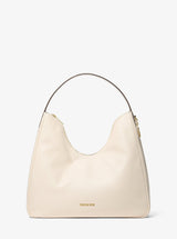 Michael Kors Nayla Medium Pebbled Leather Shoulder Bag Lt Cream