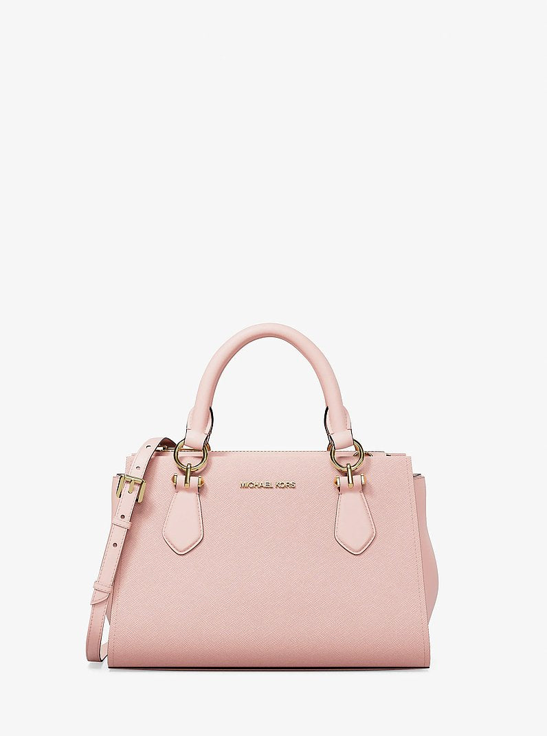 Michael Kors Marilyn Small Leather Satchel Powder Blush